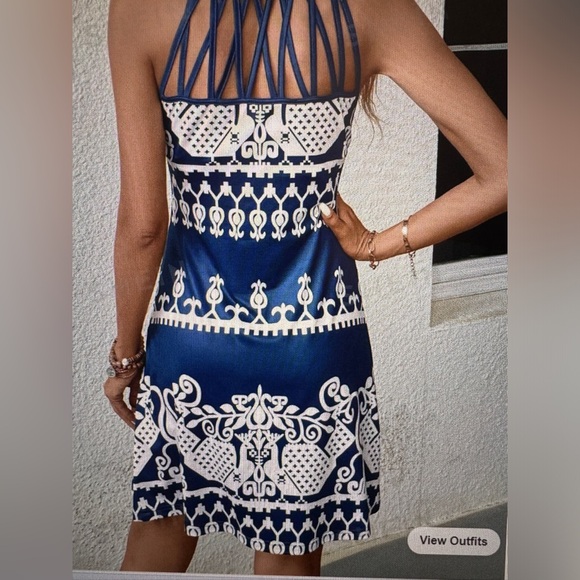 PRICE DROP!  SHEIN Gorgeous Cut Out Halter Neck Dress - Size Medium - Picture 3 of 12